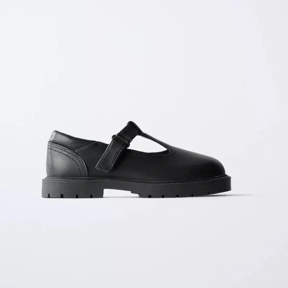 Zara Kids NWT leather black mary jane school shoes 6552/630 - Picture 7 of 13